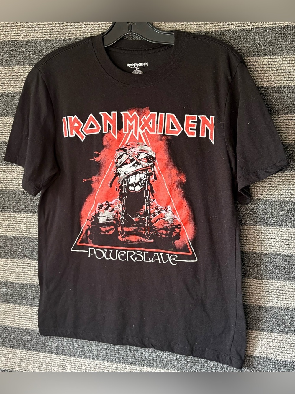 Iron Maiden Powerslave Black Graphic Band T-Shirt Men’s Small EUC